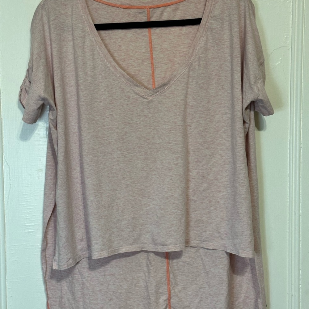 Lululemon My Mantra Light Pink V-Neck Short Sleeve Top